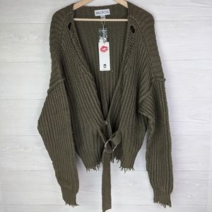 NWT Wildfox Citadel Wrap Green Sweater